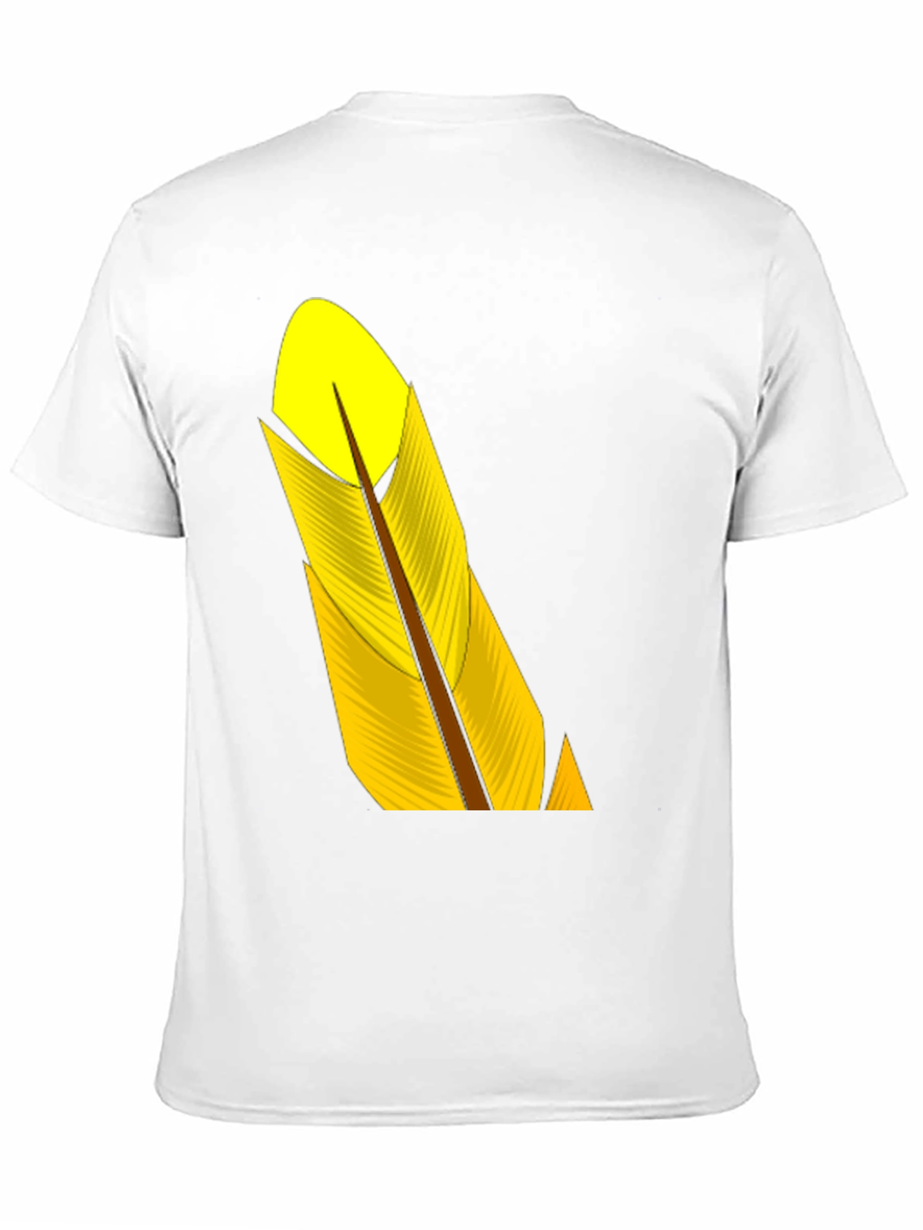 Black T-Shirt with Yellow Feather Graphic