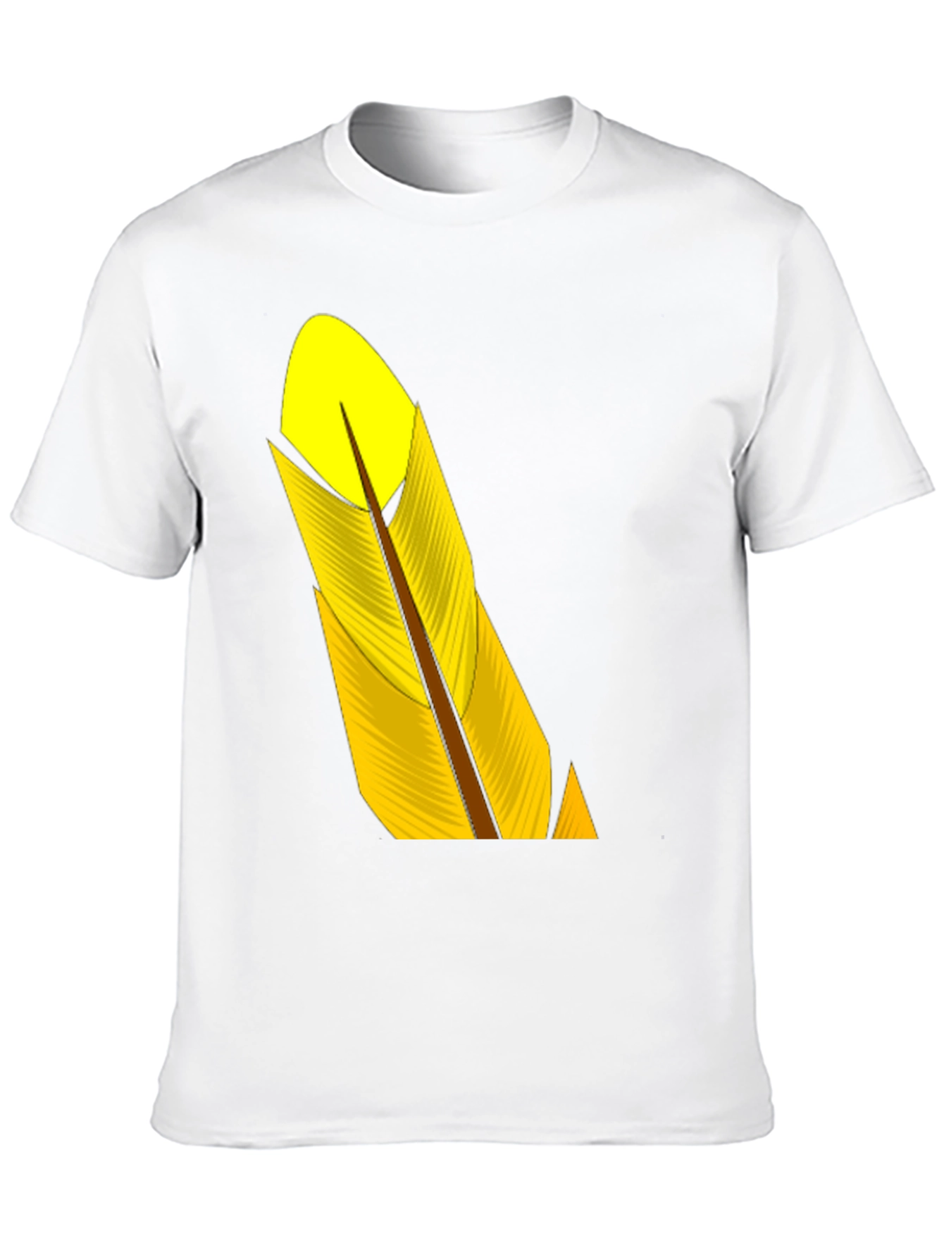 Black T-Shirt with Yellow Feather Graphic