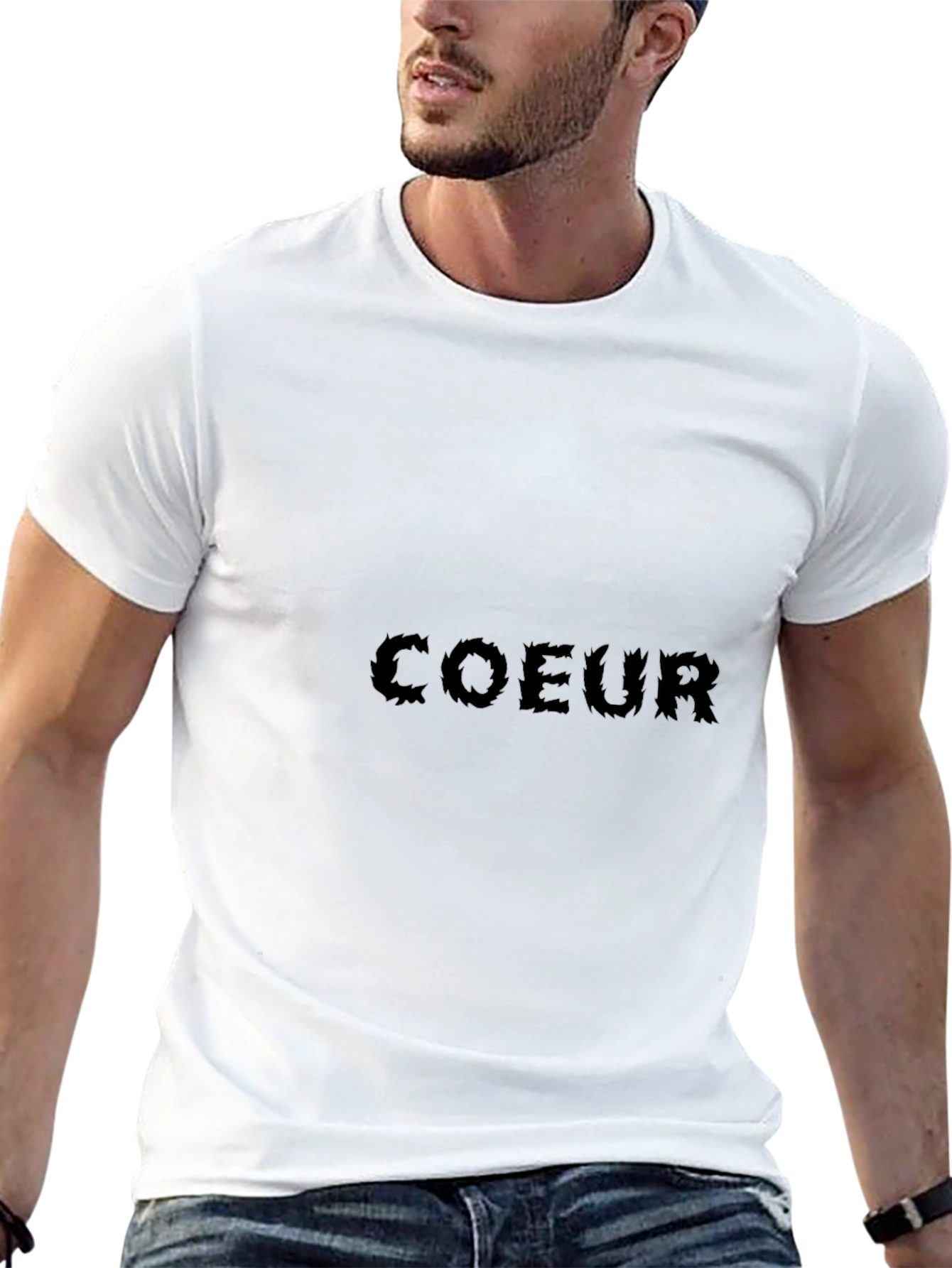 Stylish Black Coeur Graphic Tee