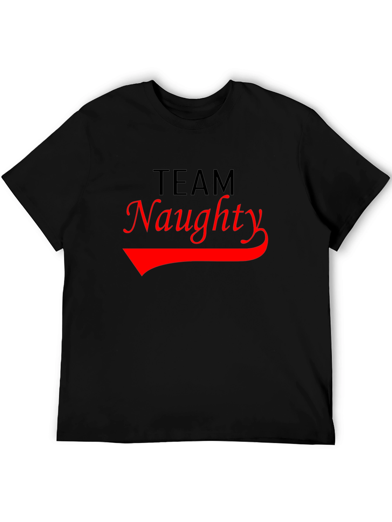 Team Naughty Graphic Tee - Black Crew Neck