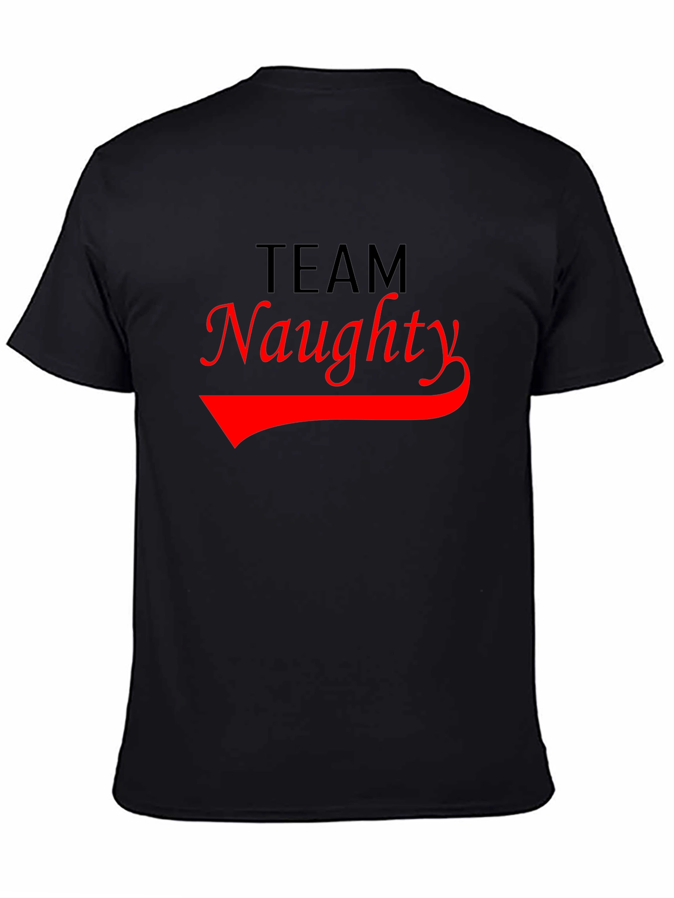Team Naughty Graphic Tee - Black Crew Neck