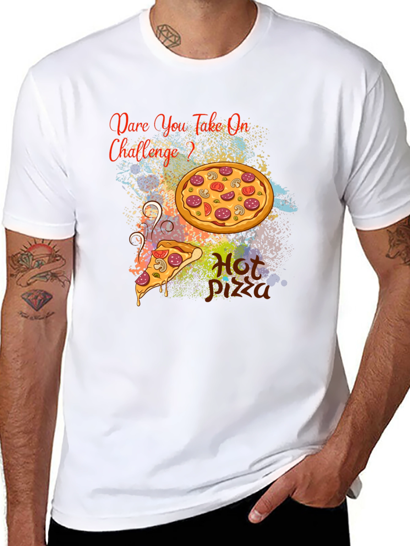 Dare You Take On Pizza Challenge Black T-Shirt