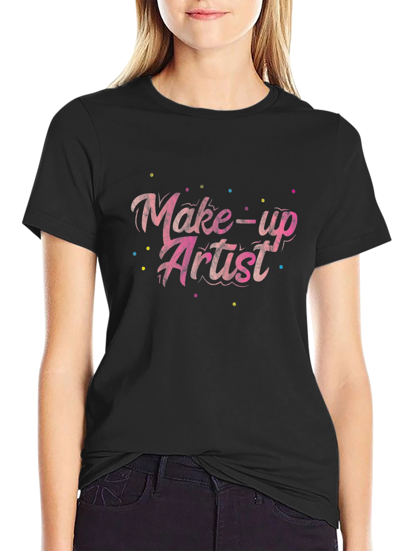 Make-up Artist Black Graphic T-Shirt