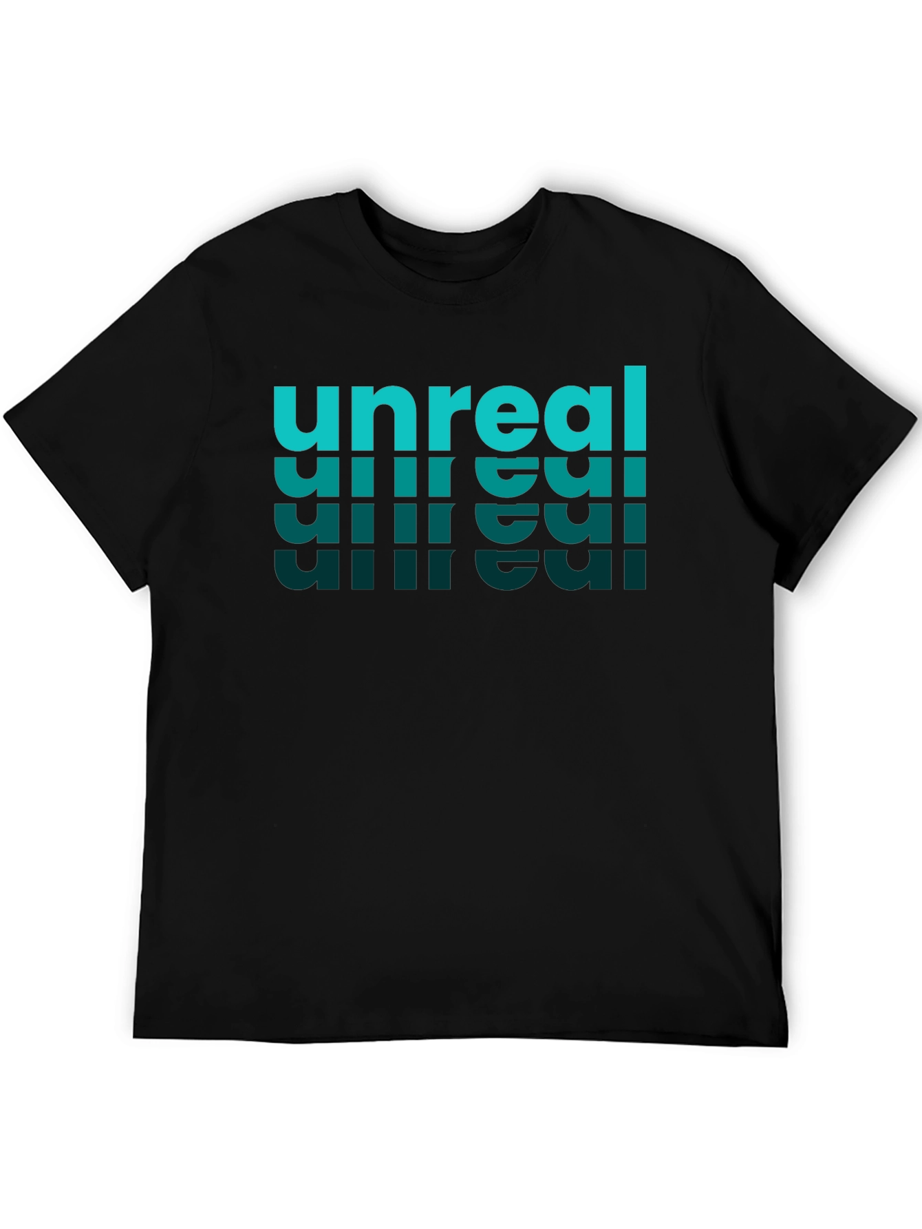 Unreal Text Design Black T-Shirt