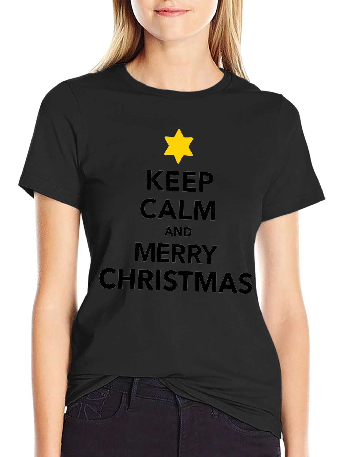 Keep Calm Merry Christmas Star T-Shirt