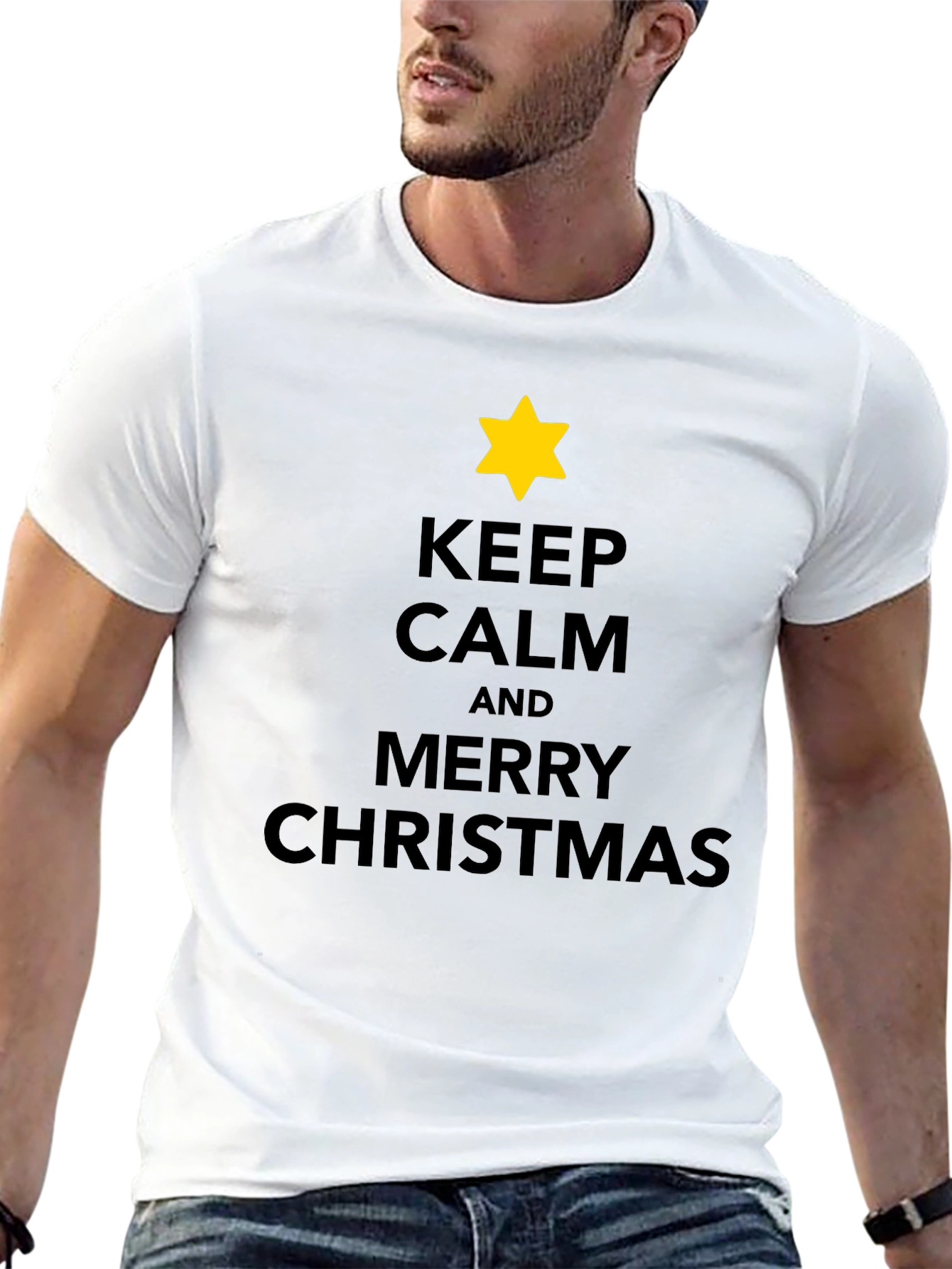 Keep Calm Merry Christmas Star T-Shirt