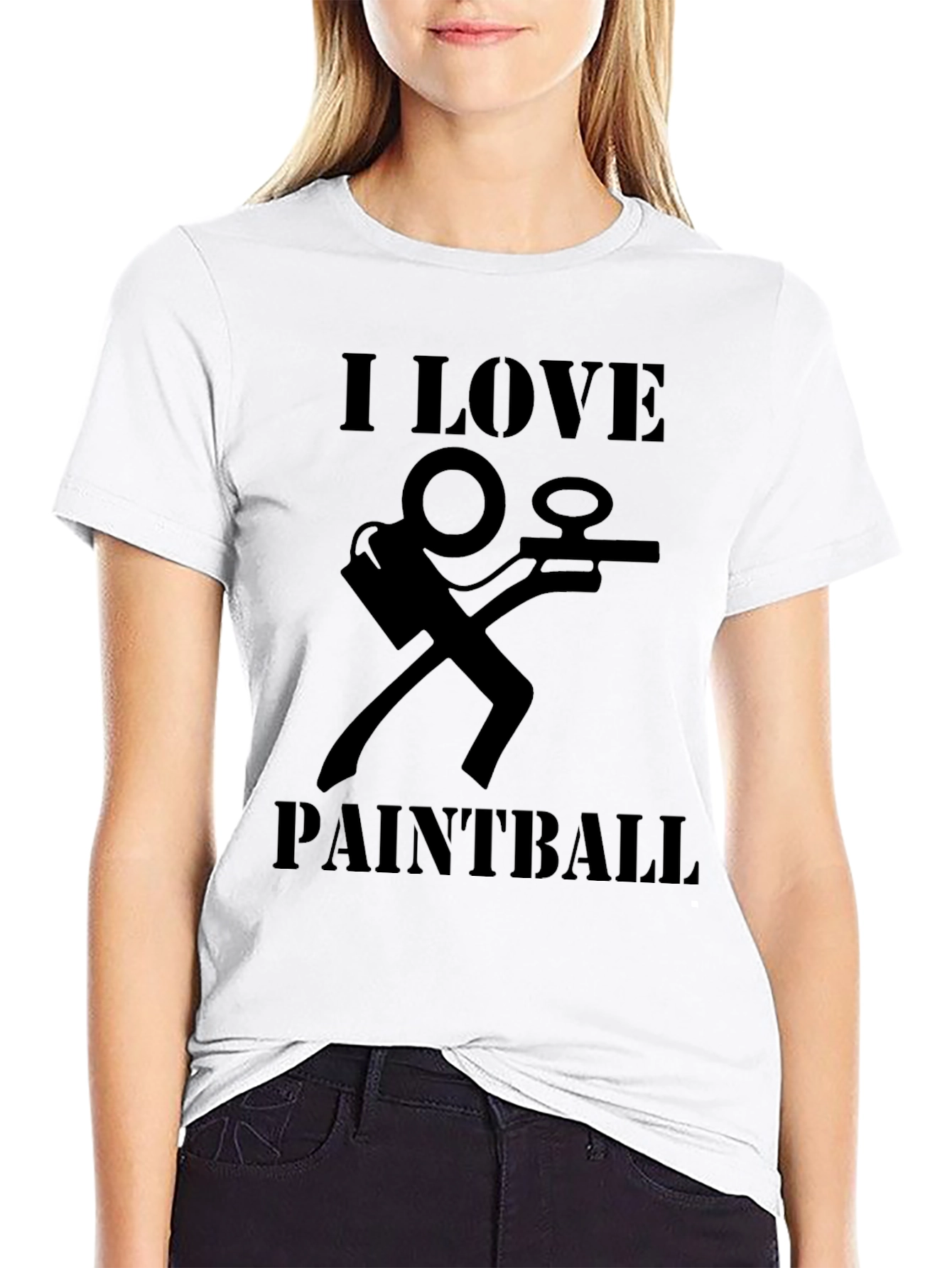 I Love Paintball Graphic T-Shirt - Black