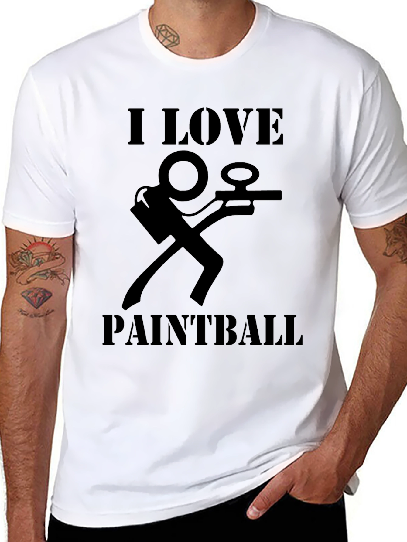 I Love Paintball Graphic T-Shirt - Black