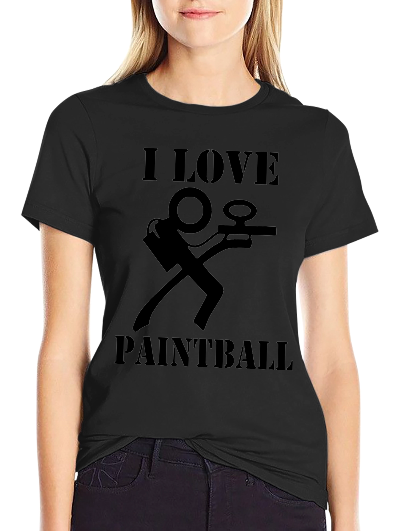 I Love Paintball Graphic T-Shirt - Black