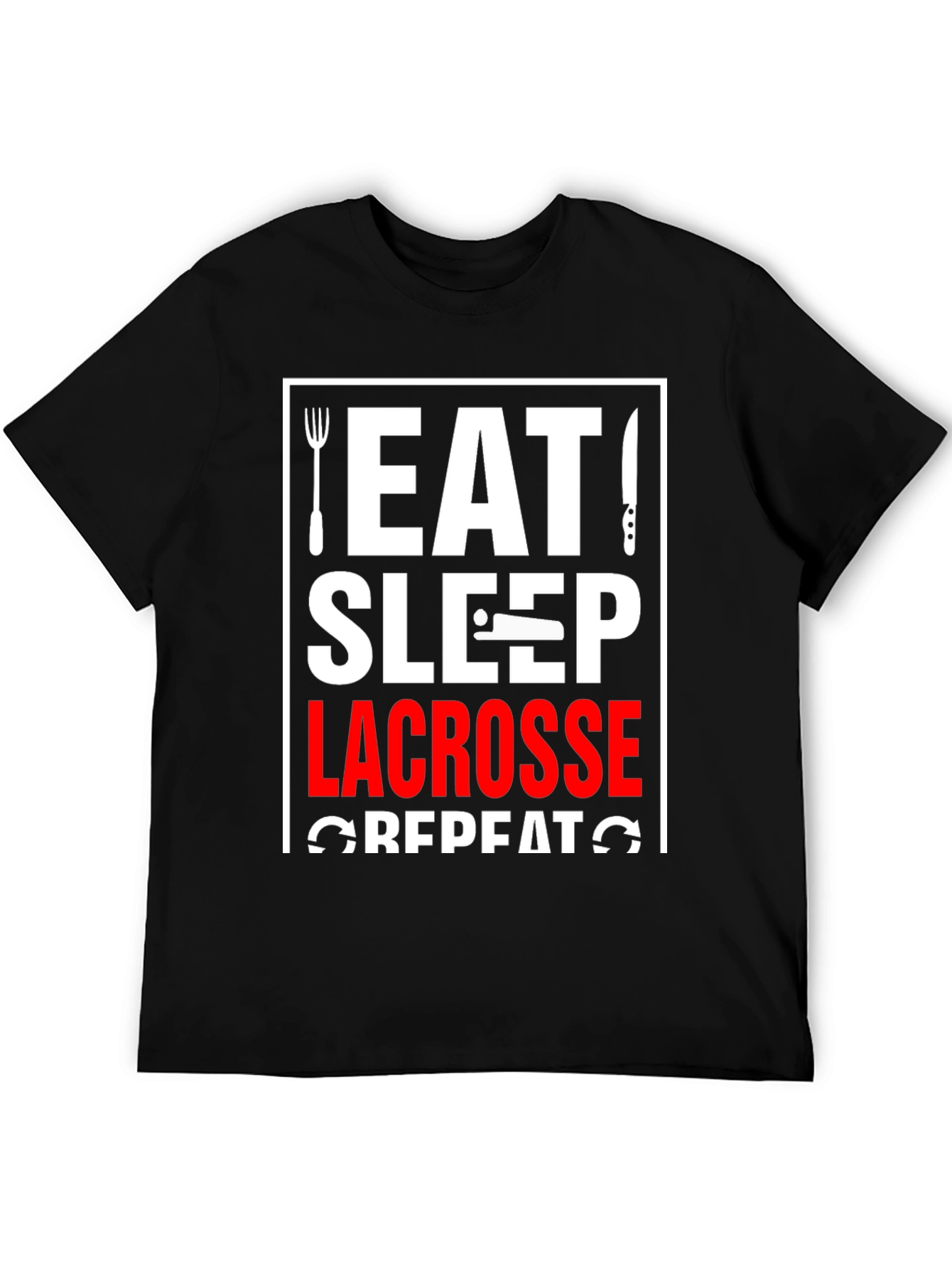 Eat Sleep Lacrosse Repeat Graphic T-Shirt
