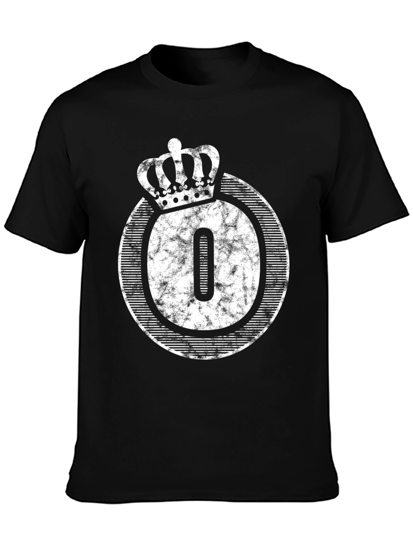 King Number Zero Graphic Tee - Distressed Crown Design