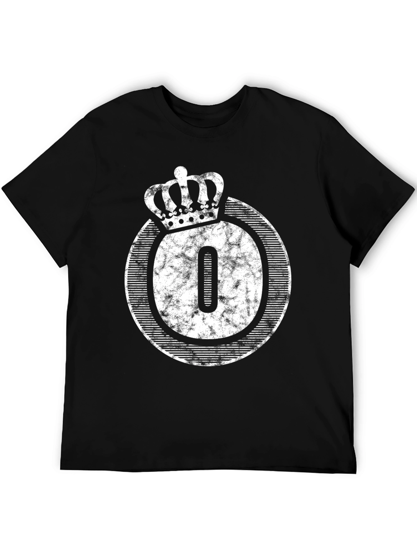 King Number Zero Graphic Tee - Distressed Crown Design