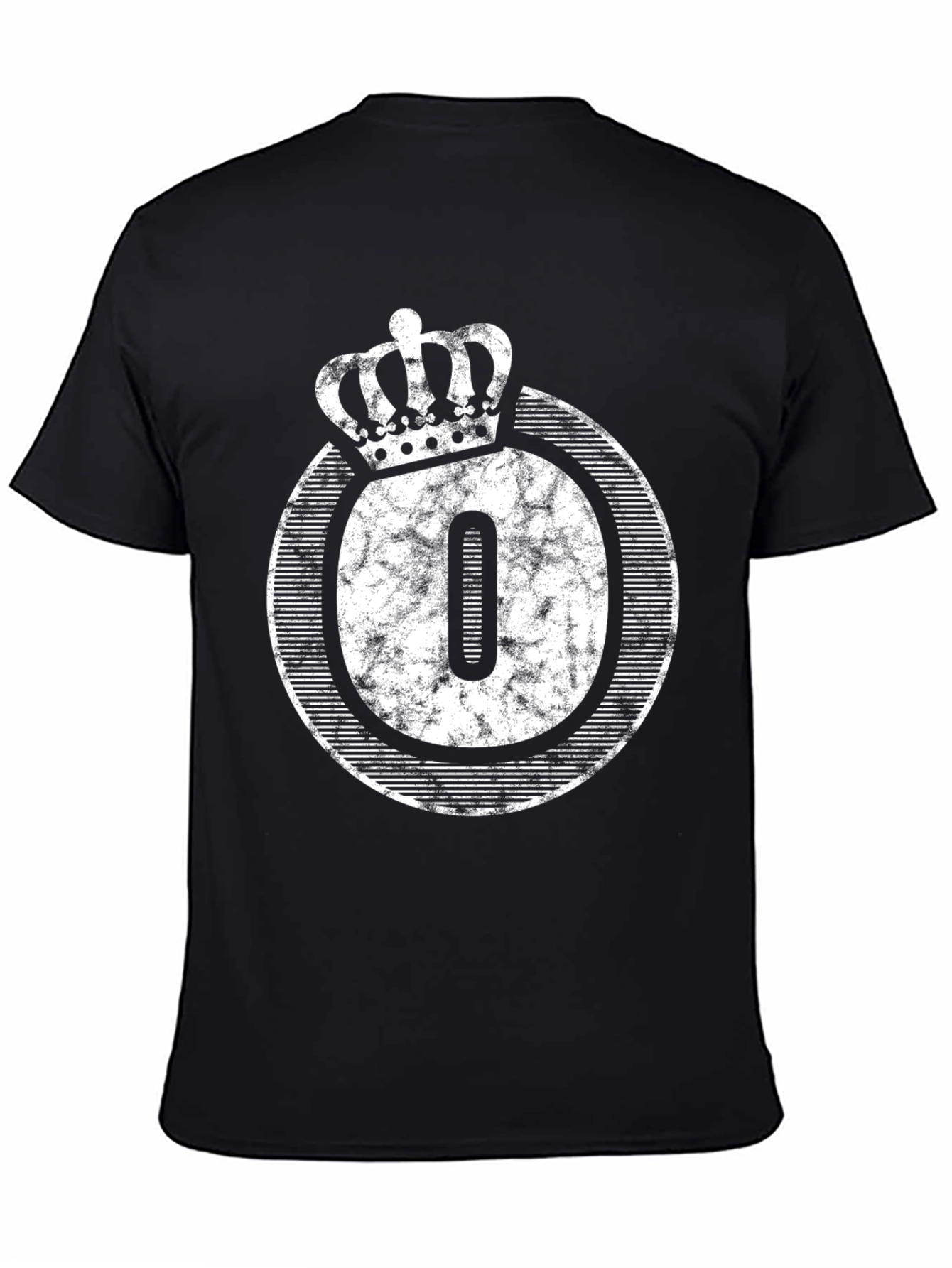 King Number Zero Graphic Tee - Distressed Crown Design