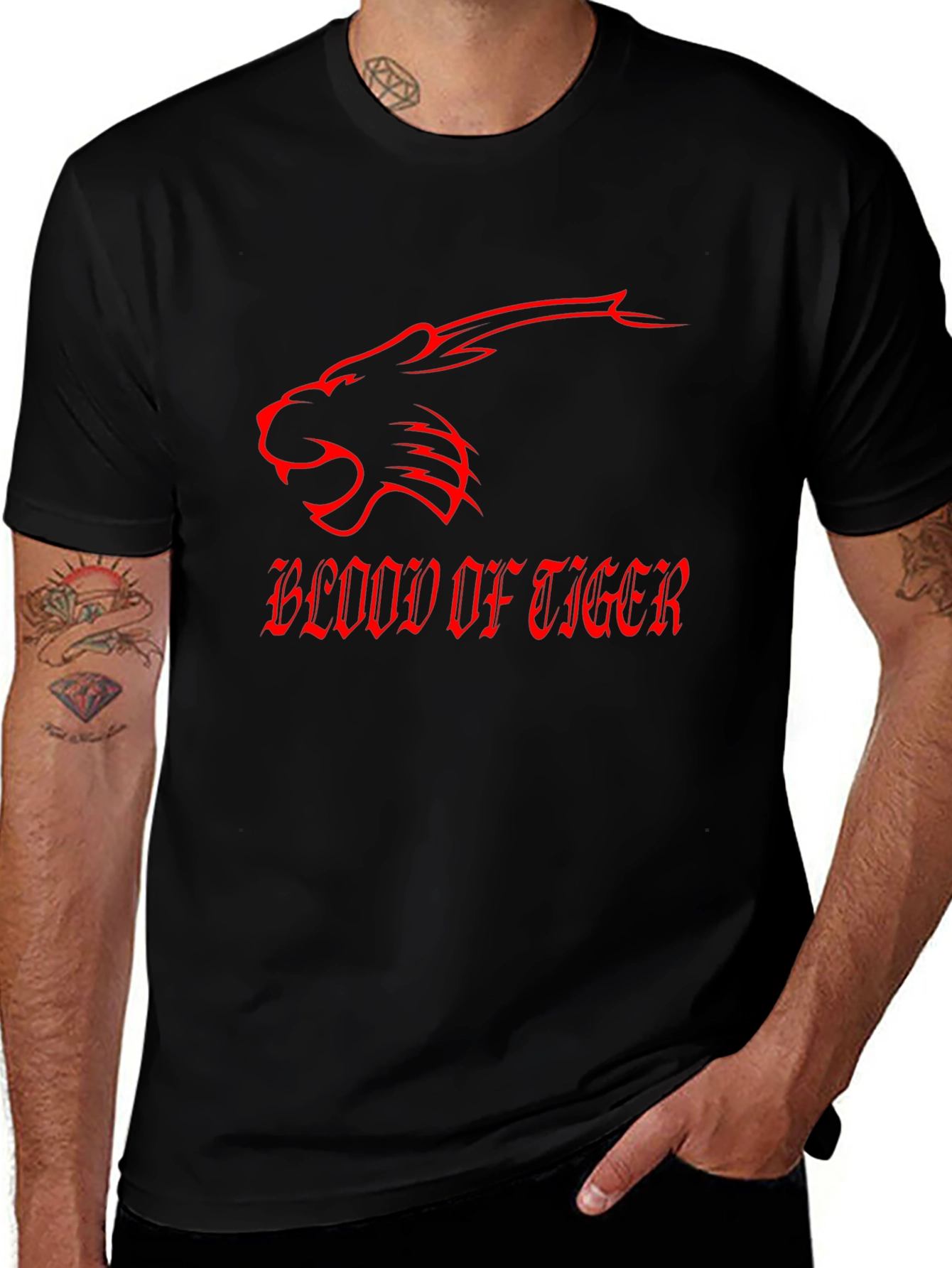 Blood of Tiger Graphic Tee - Black