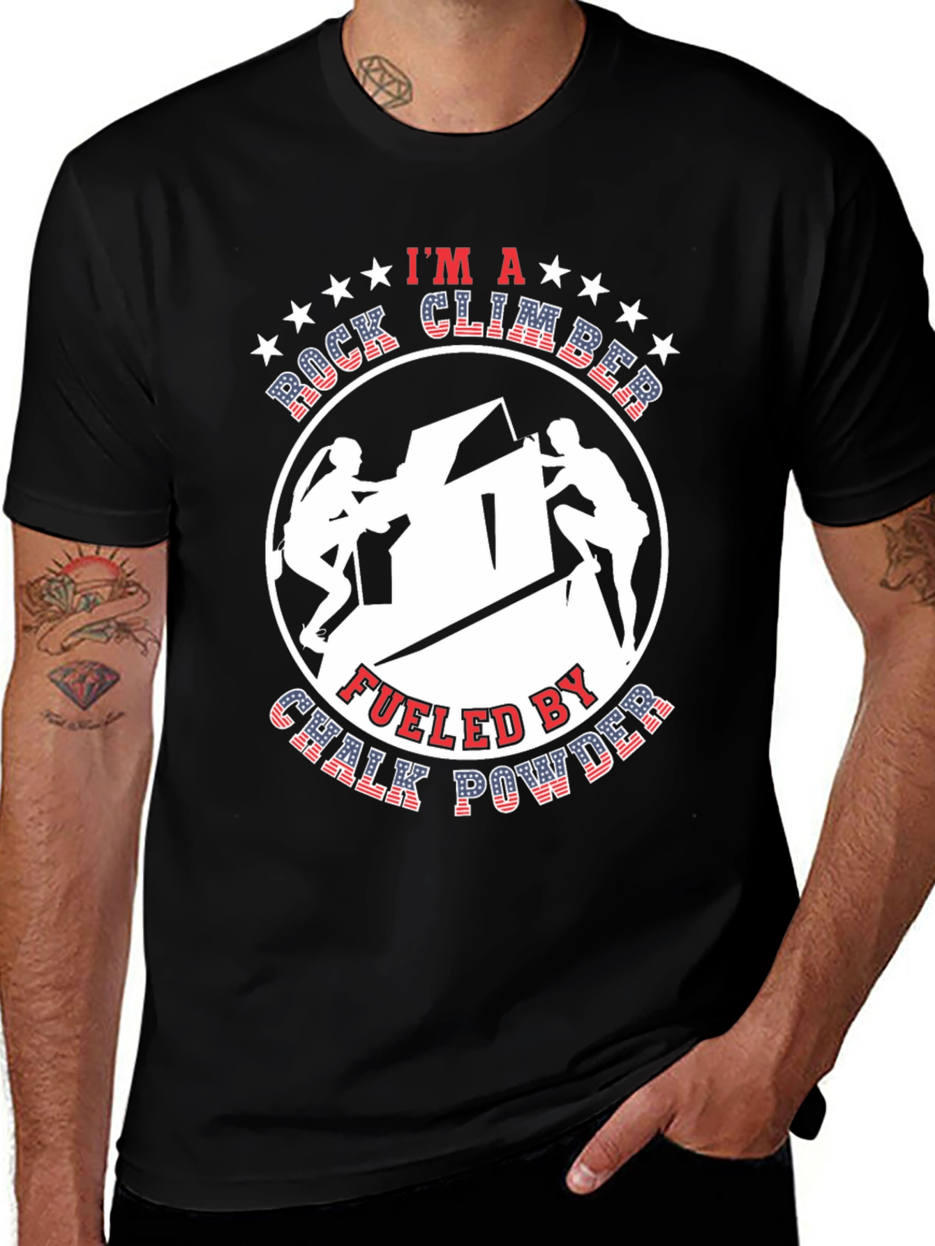 Rock Climber Chalk Powder Graphic Tee