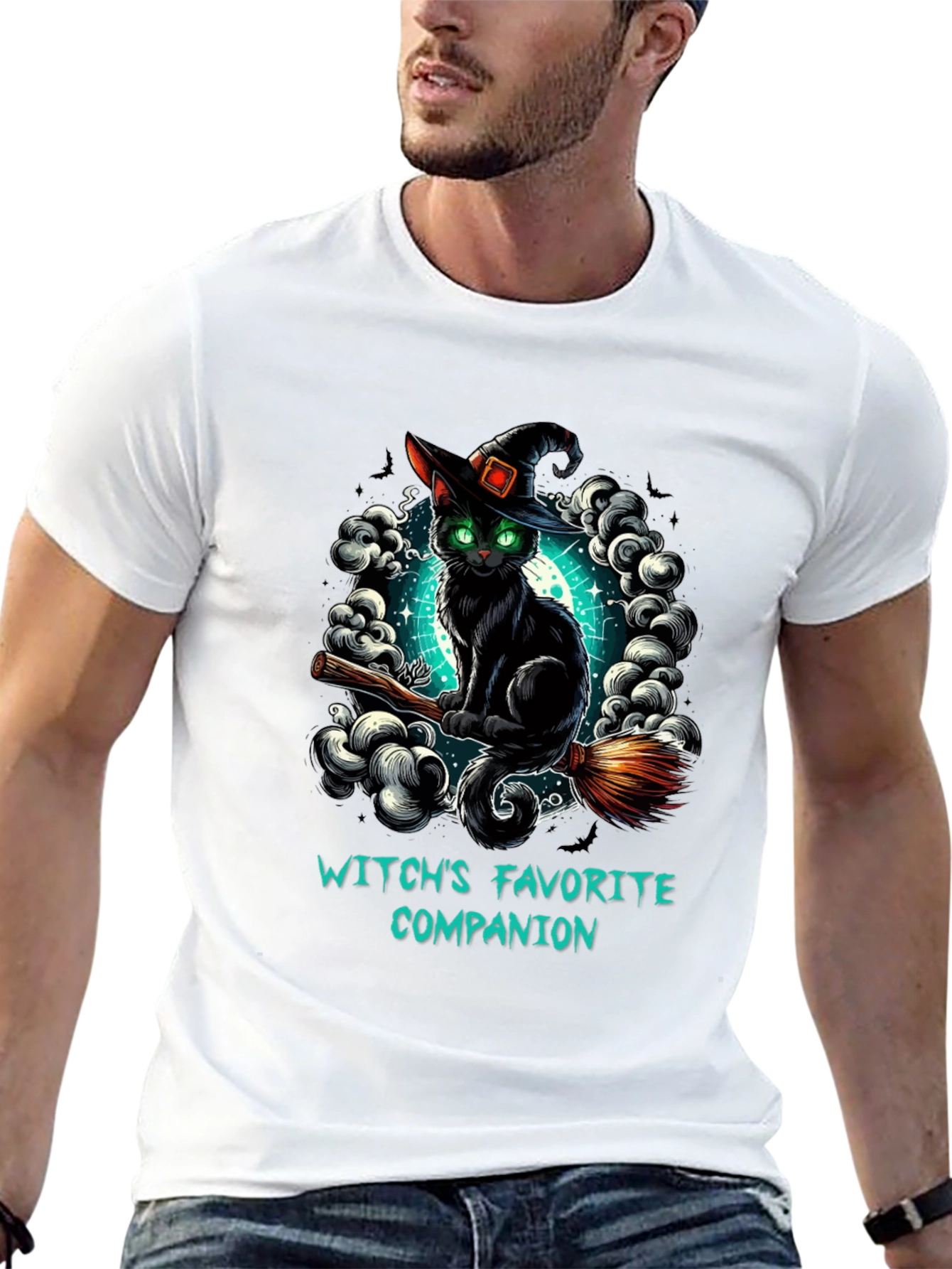 Witchs Favorite Companion Black Cat T-Shirt