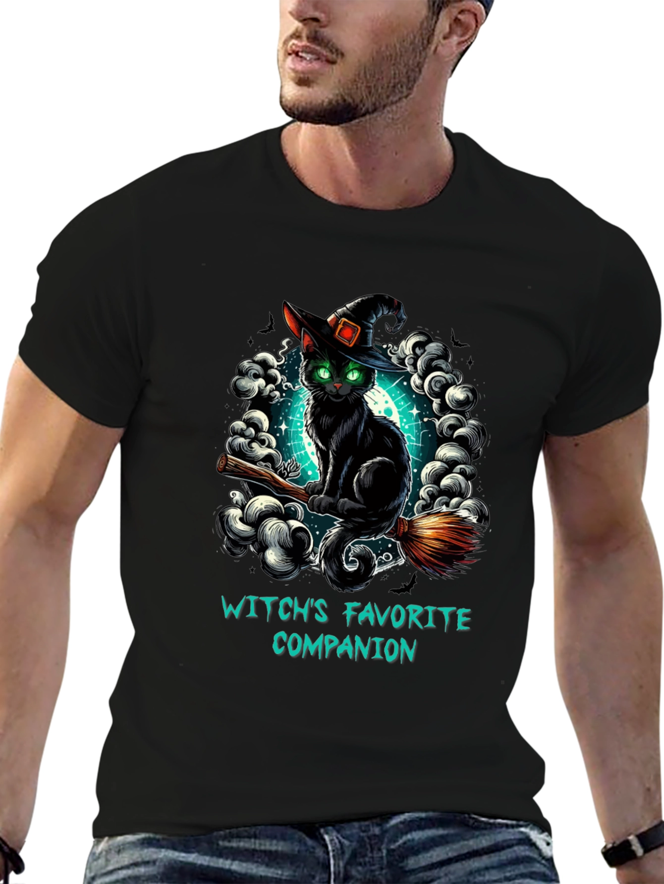 Witchs Favorite Companion Black Cat T-Shirt