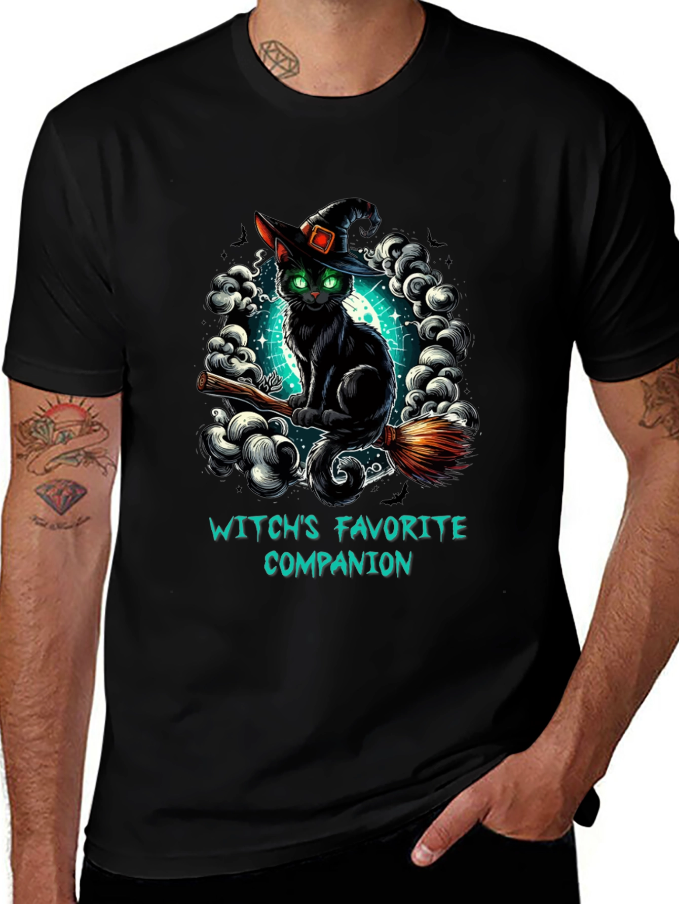 Witchs Favorite Companion Black Cat T-Shirt