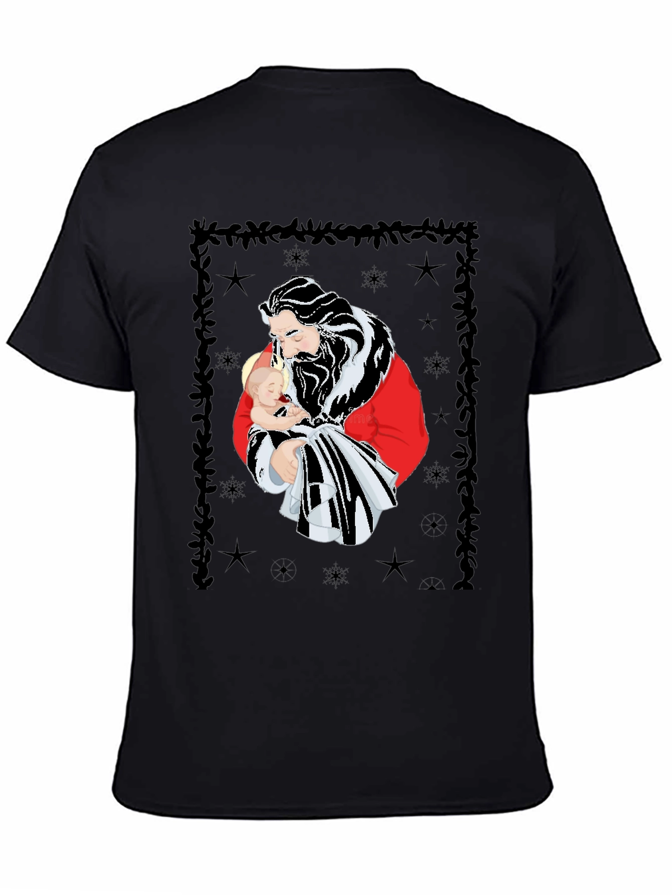 Santa Holding Baby Christmas Tee