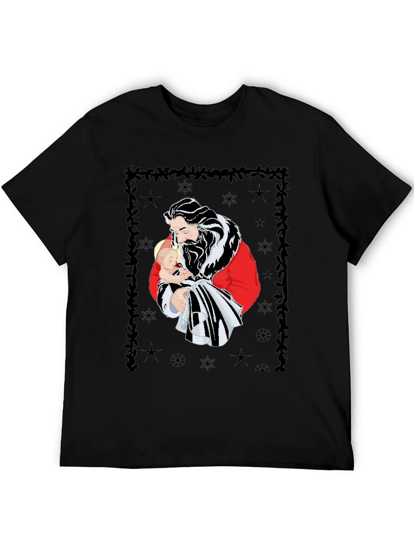 Santa Holding Baby Christmas Tee