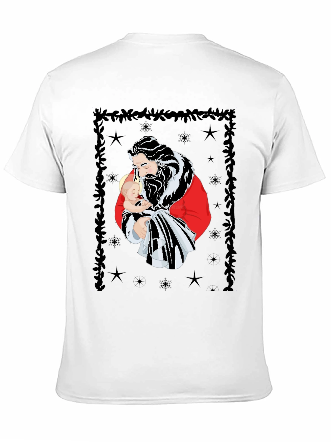 Santa Holding Baby Christmas Tee