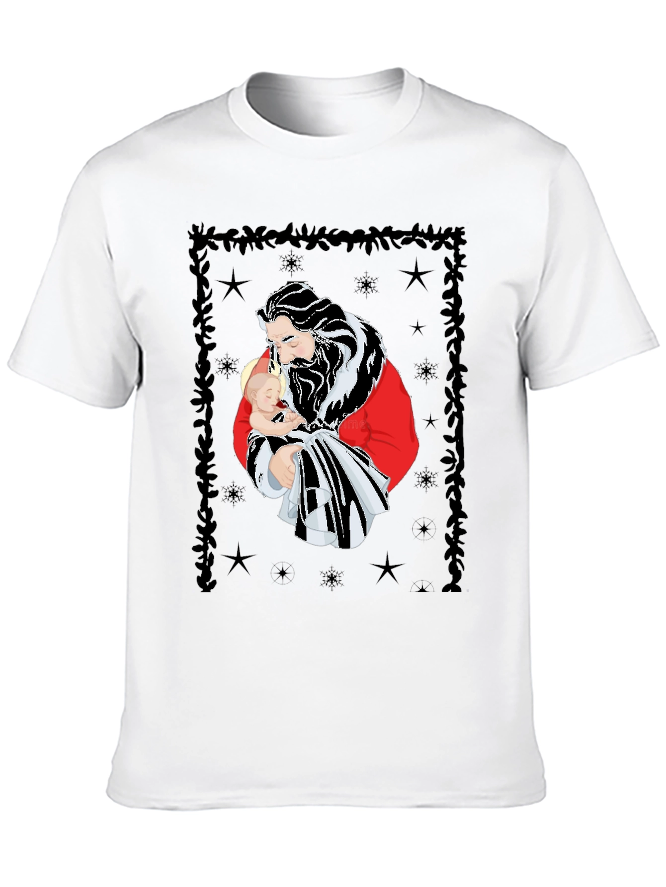 Santa Holding Baby Christmas Tee