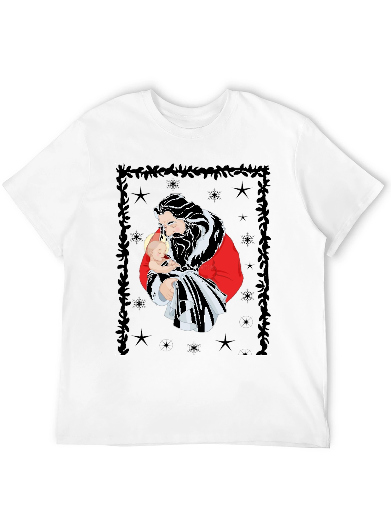 Santa Holding Baby Christmas Tee