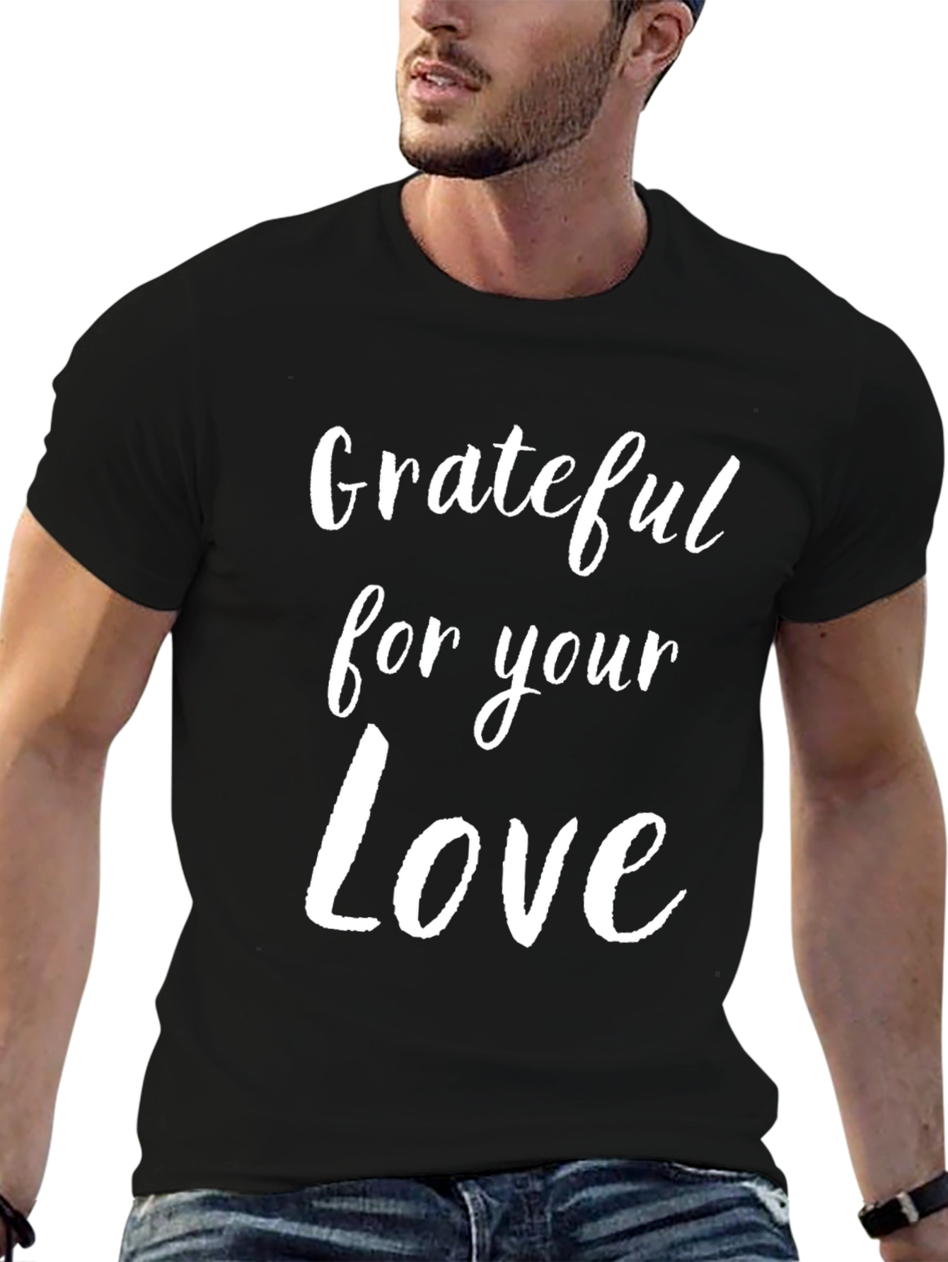 Grateful For Your Love Black T-Shirt