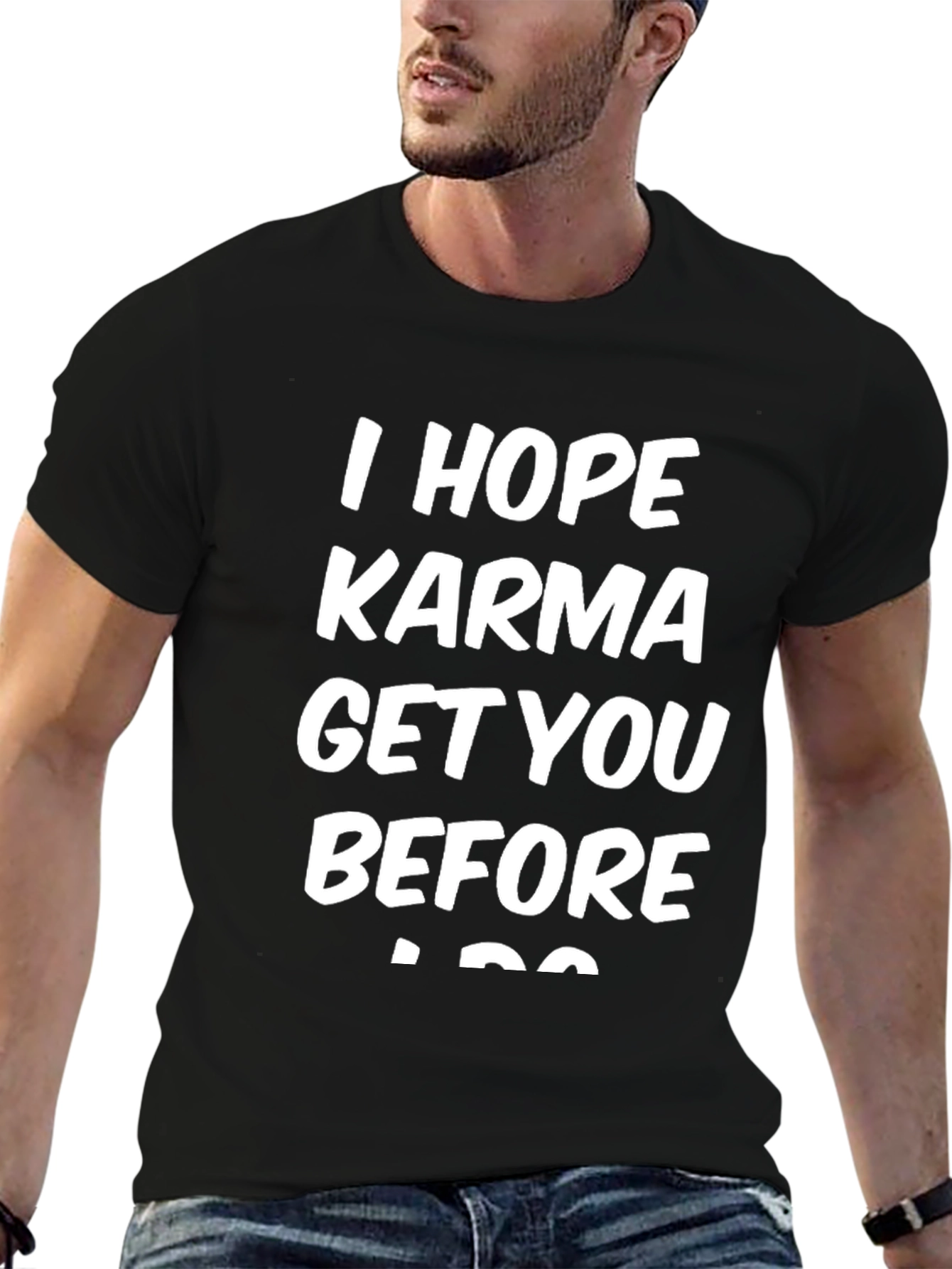 Karma Graphic Tee - Black Cotton T-Shirt