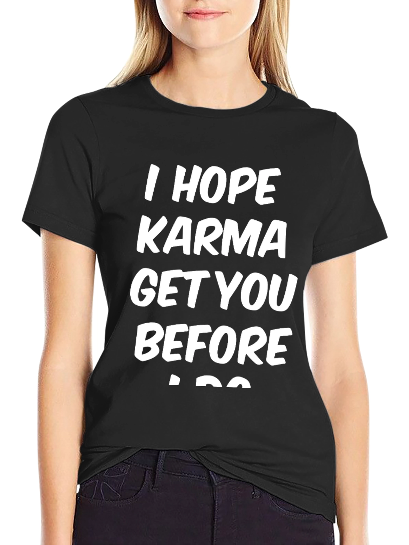 Karma Graphic Tee - Black Cotton T-Shirt