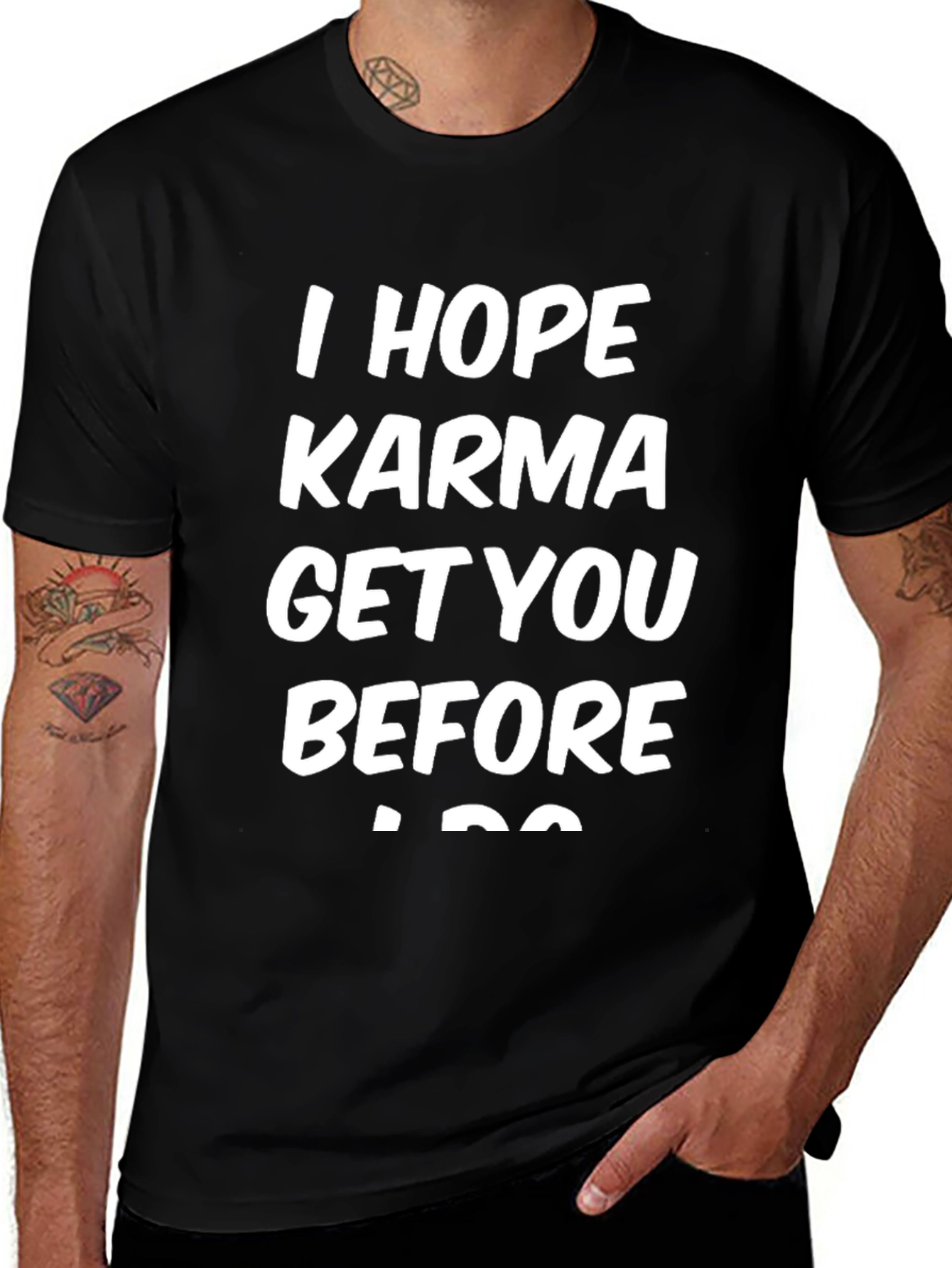 Karma Graphic Tee - Black Cotton T-Shirt