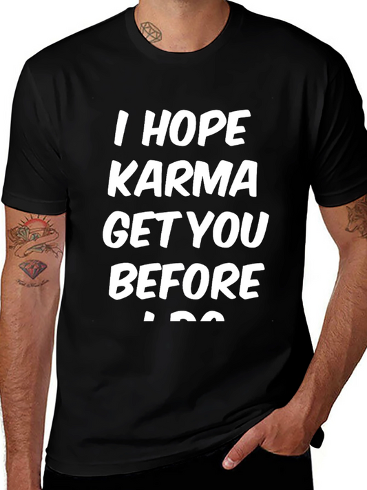 Karma Graphic Tee - Black Cotton T-Shirt