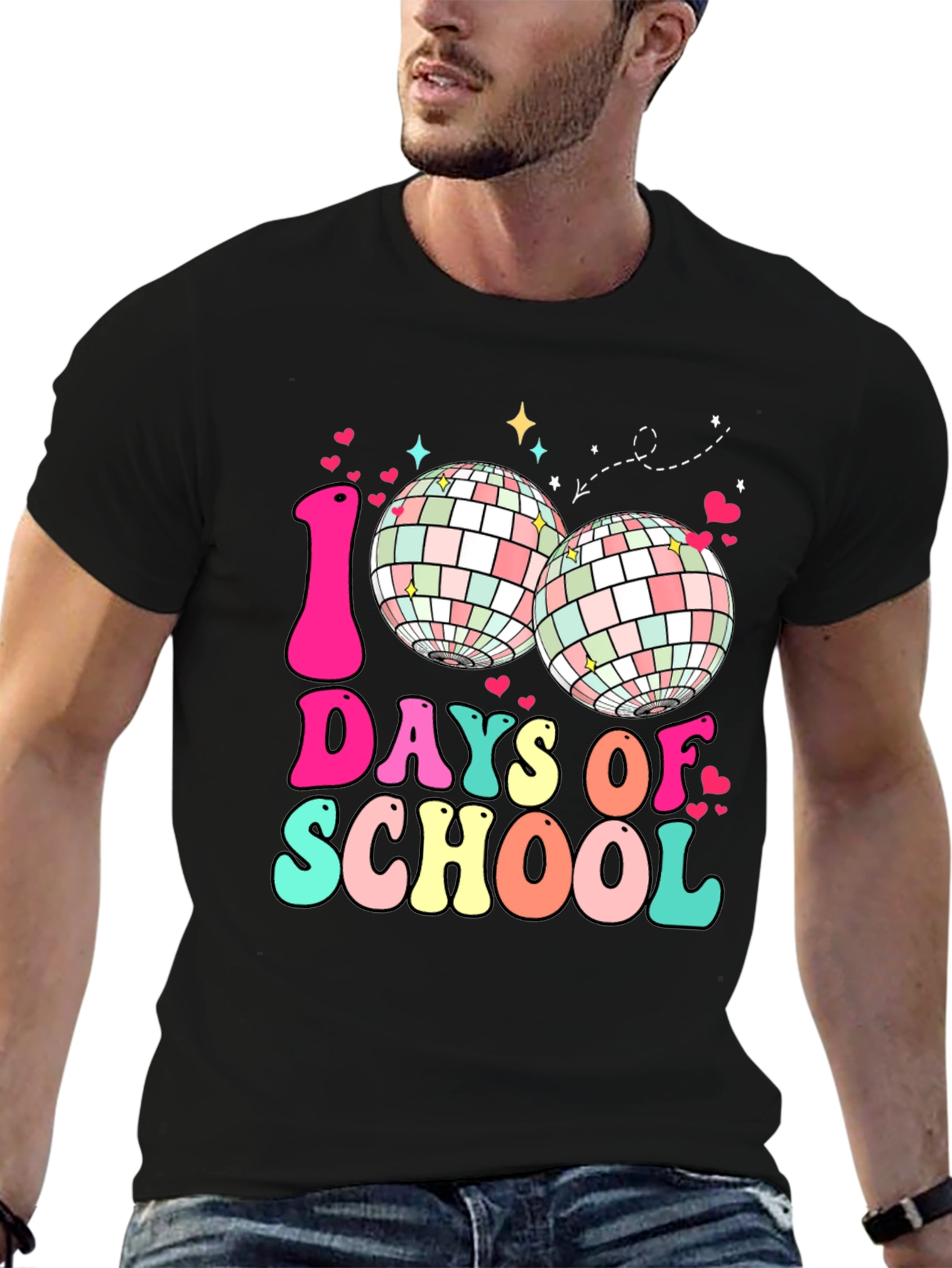 100 Days of School Disco Ball T-Shirt