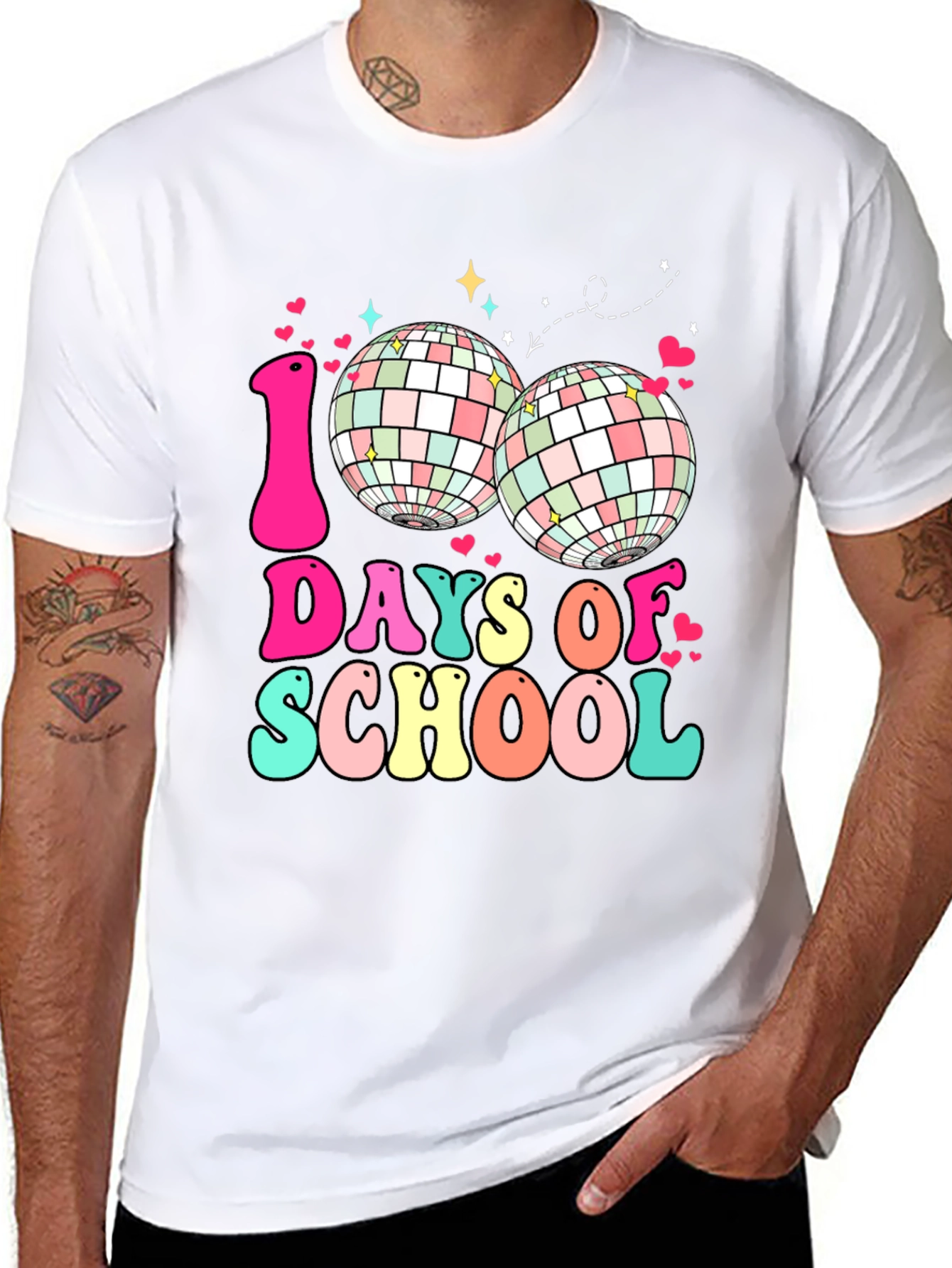 100 Days of School Disco Ball T-Shirt