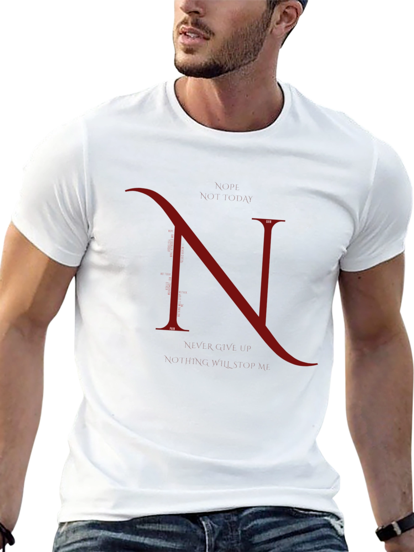 Elegant N Graphic Black T-Shirt