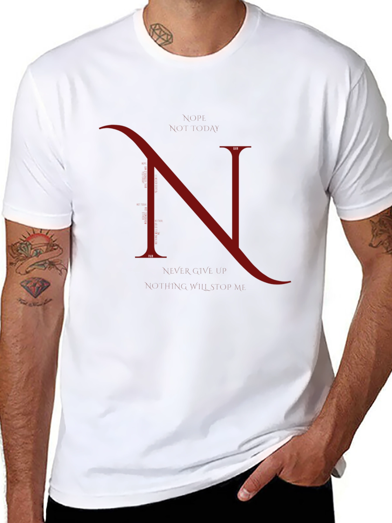 Elegant N Graphic Black T-Shirt