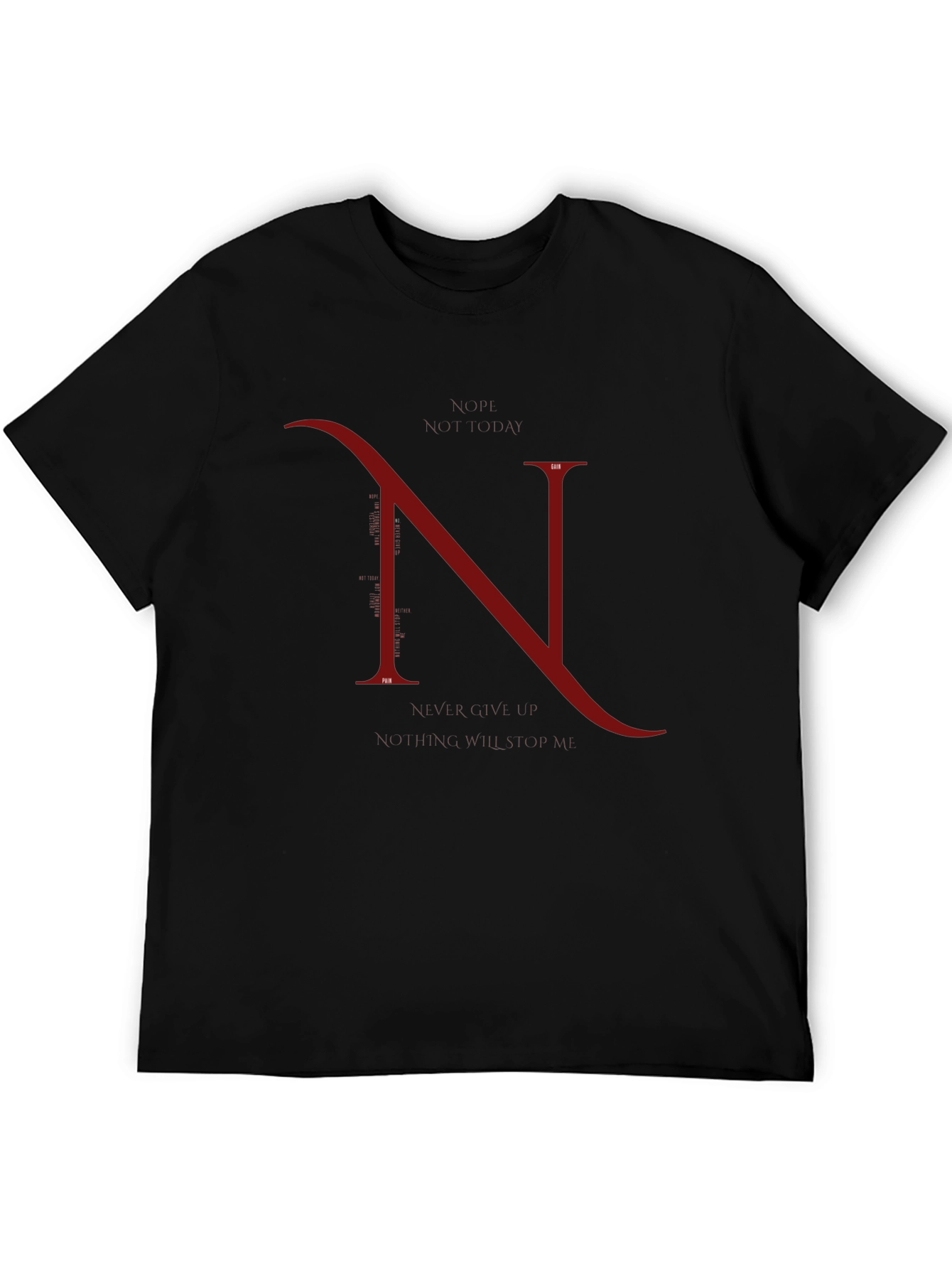 Elegant N Graphic Black T-Shirt