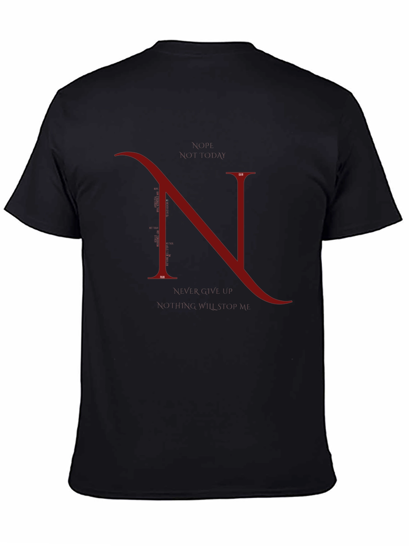 Elegant N Graphic Black T-Shirt