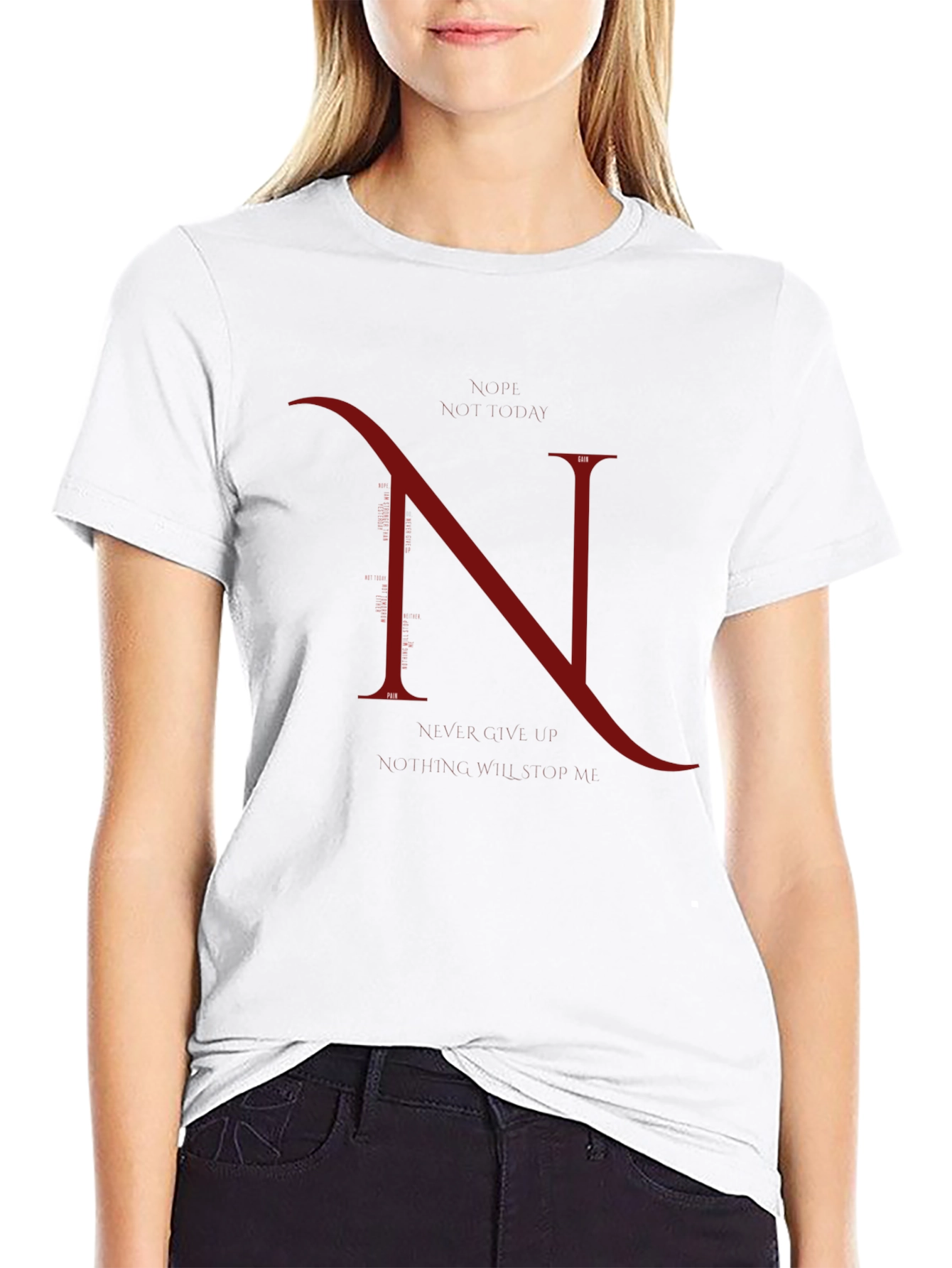 Elegant N Graphic Black T-Shirt