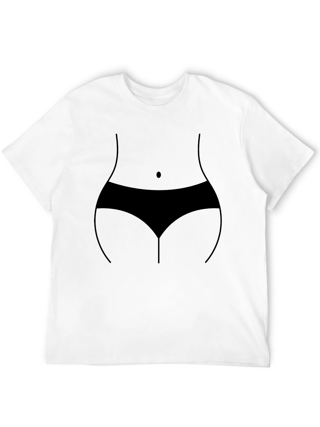 Funny Body Outline Graphic Black T-Shirt