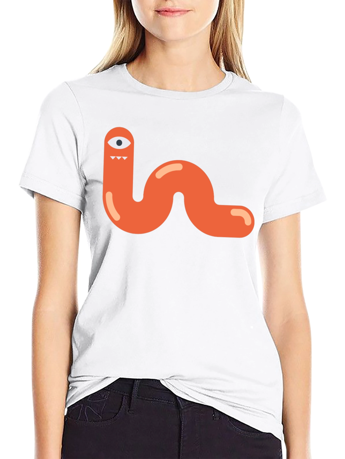 Funky Monster Worm Graphic Tee - Black