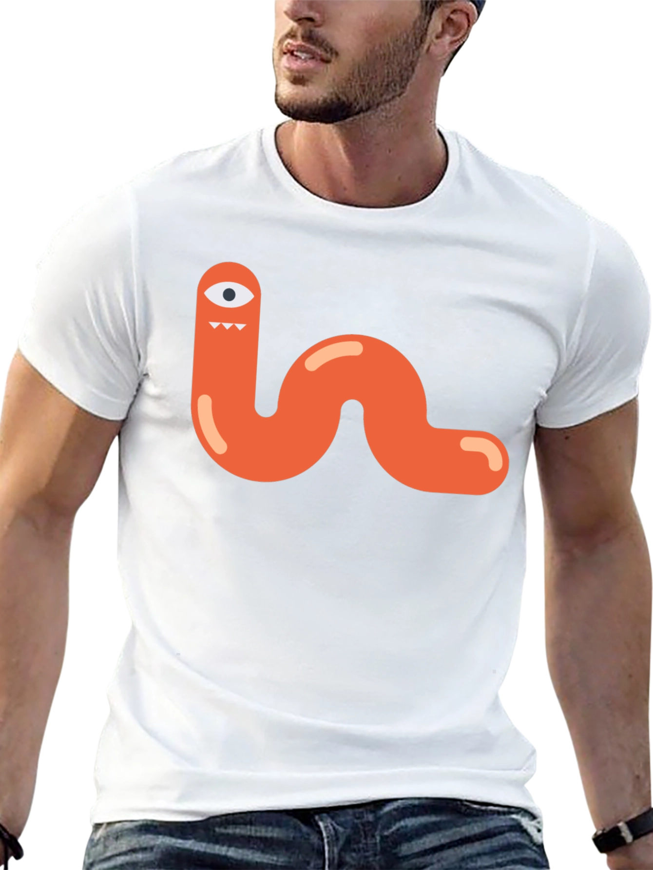 Funky Monster Worm Graphic Tee - Black