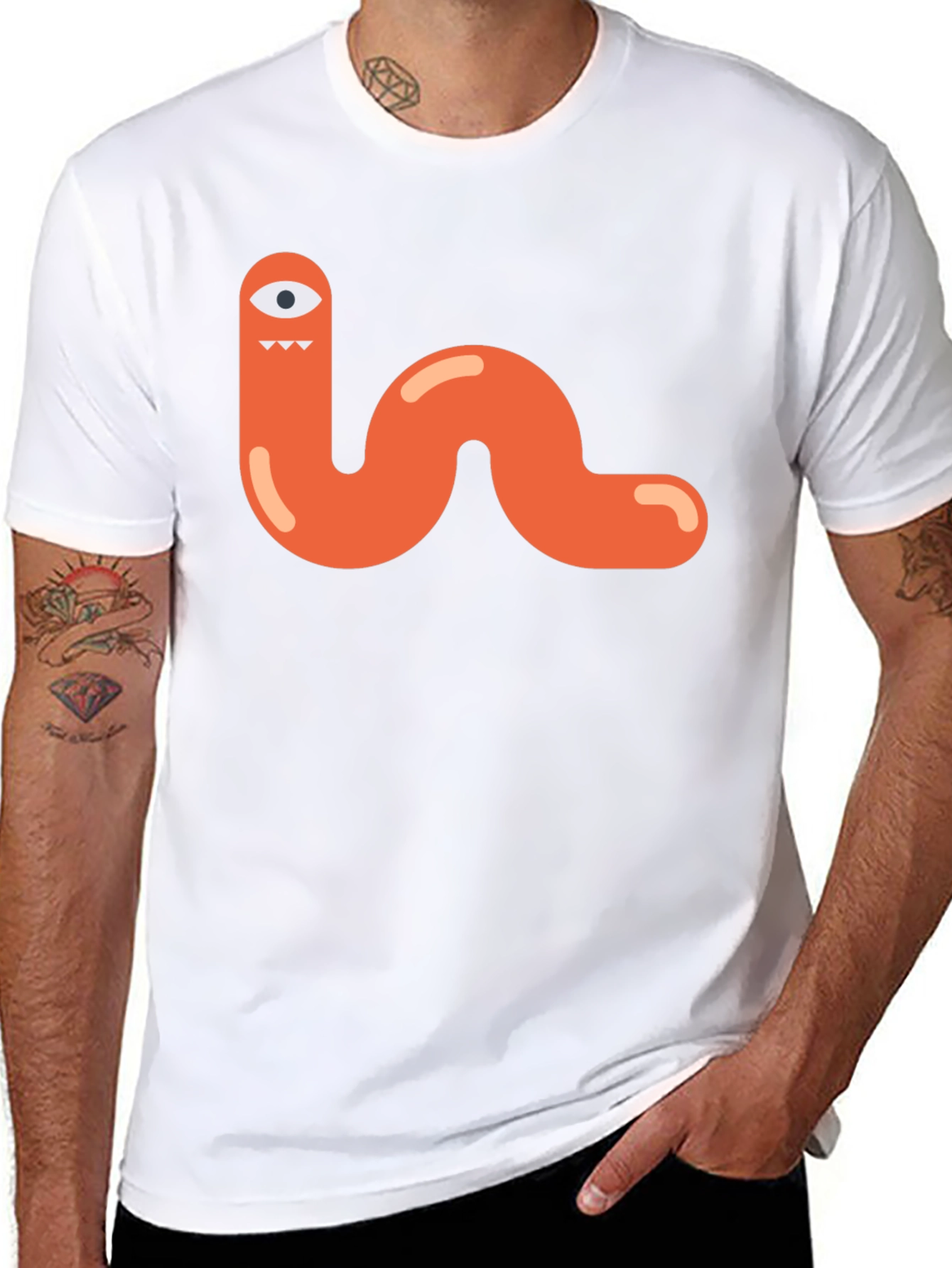 Funky Monster Worm Graphic Tee - Black