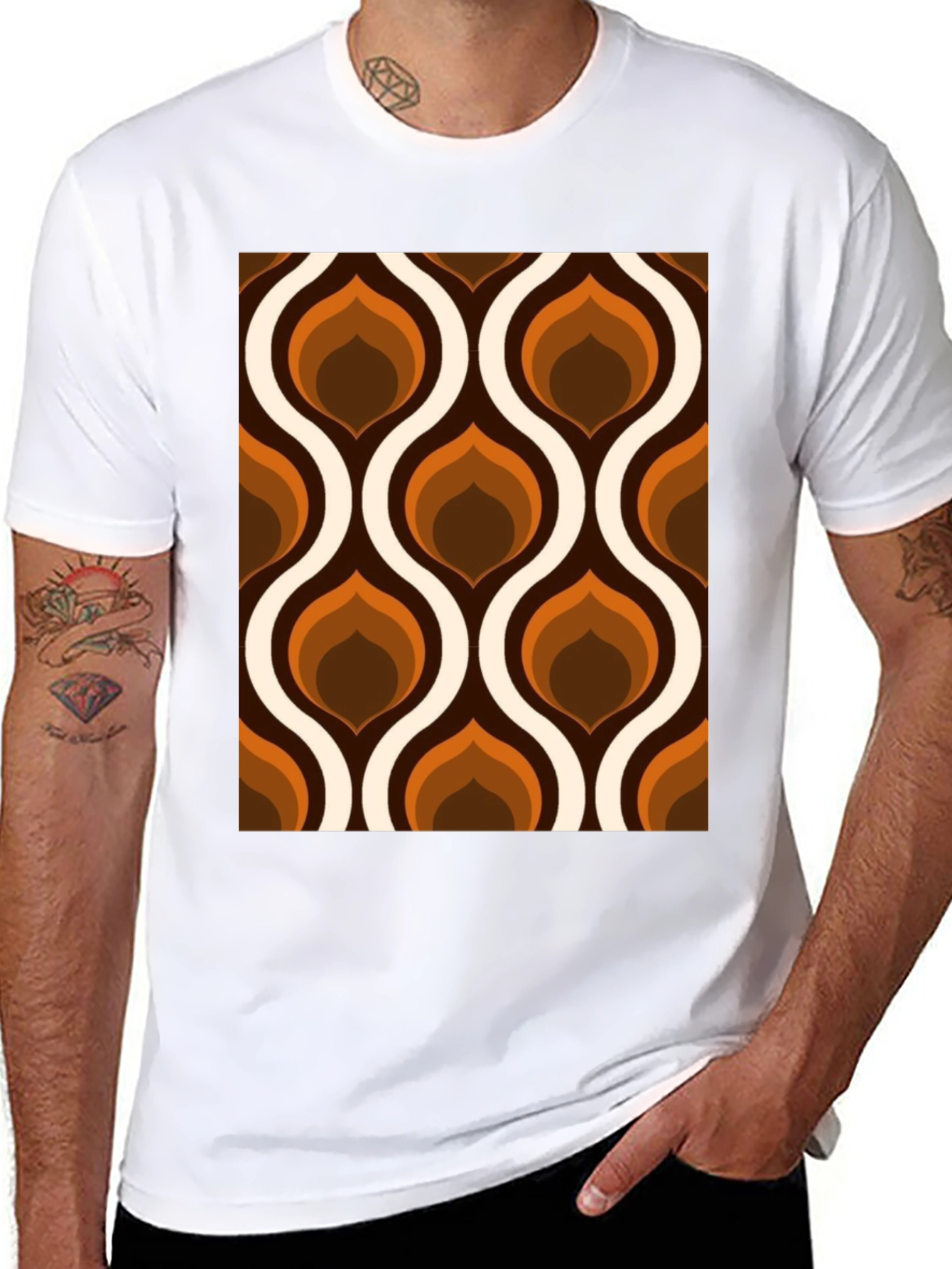 Retro Swirl Tee - 70s Style