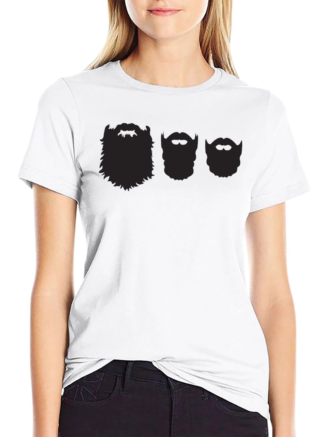 Bearded Faces Graphic T-Shirt - Black