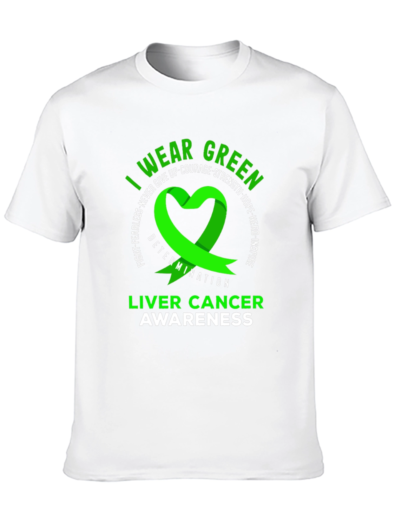 Liver Cancer Awareness Green Ribbon T-Shirt