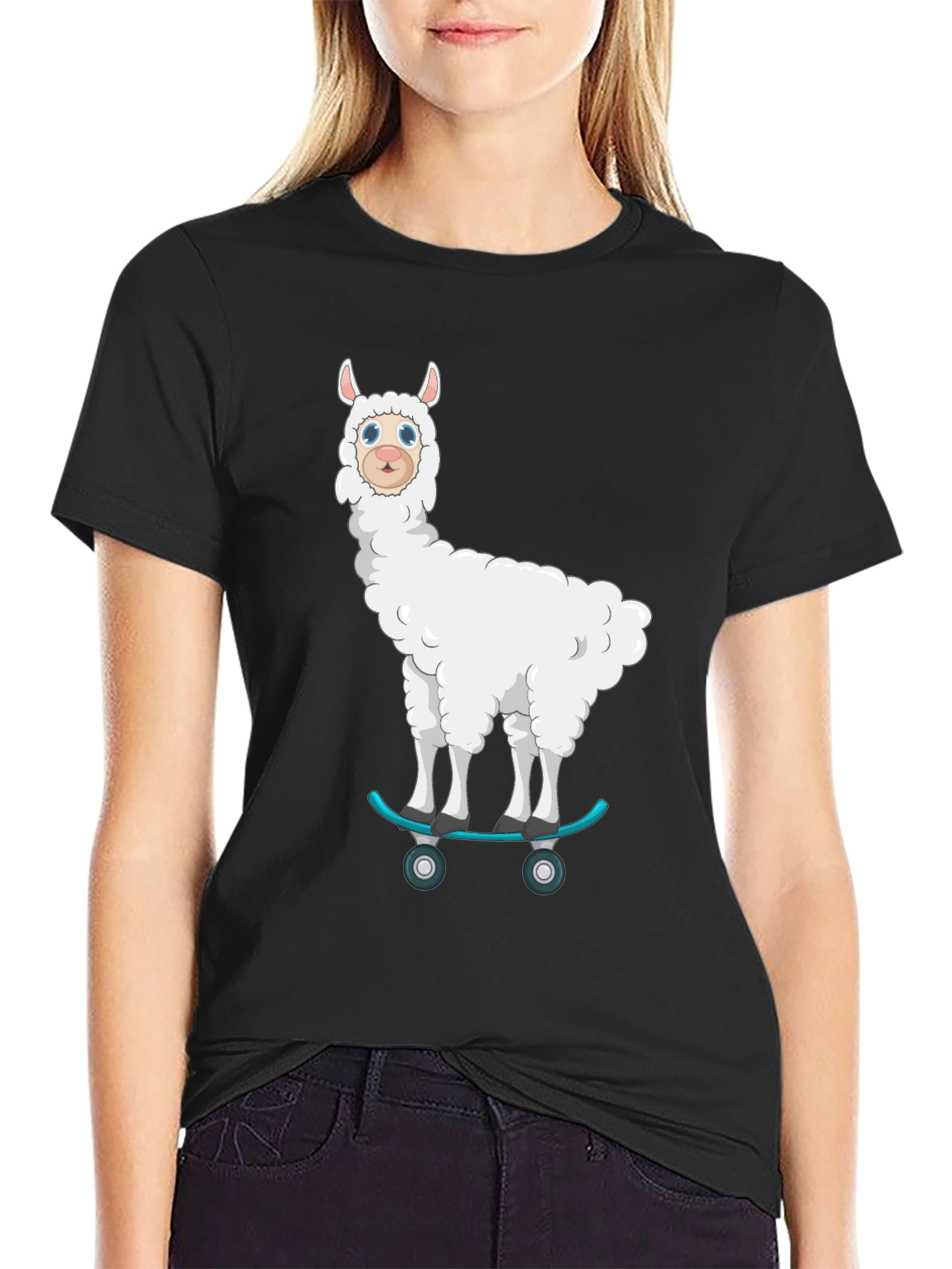 Skateboarding Llama T-Shirt - Cool Graphic Tee