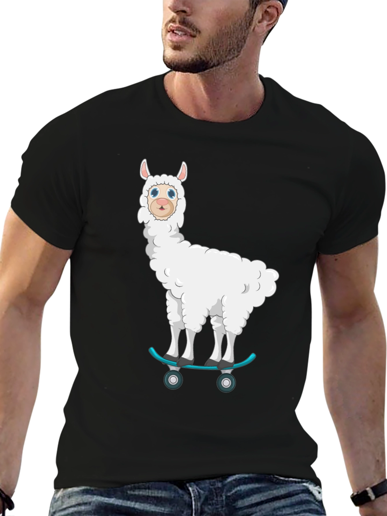 Skateboarding Llama T-Shirt - Cool Graphic Tee