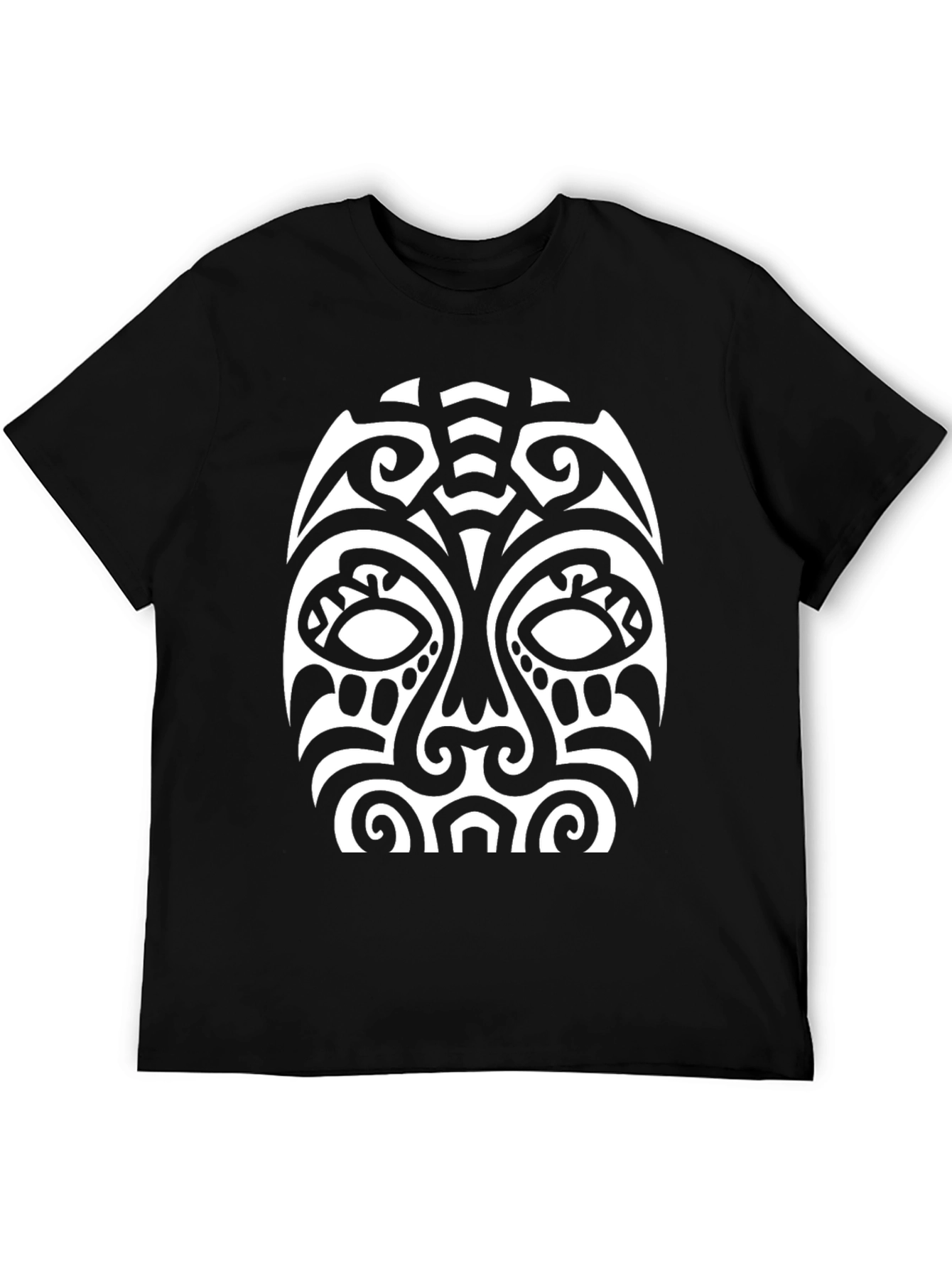 Tribal Mask Graphic Black T-Shirt
