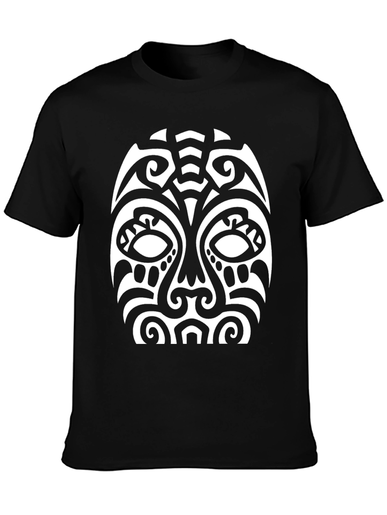 Tribal Mask Graphic Black T-Shirt